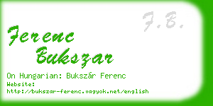 ferenc bukszar business card